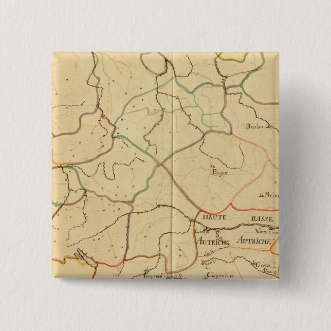 Badge Carré 5 Cm Autriche et République tchèque 3 (Devant)