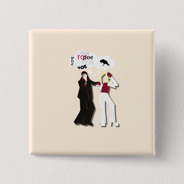 Badge Carré 5 Cm autriche eurovision edgar allan bouton de poing (Devant)