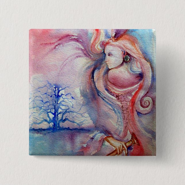 Badge Carré 5 Cm AVALON / Magie et mystère (Devant)