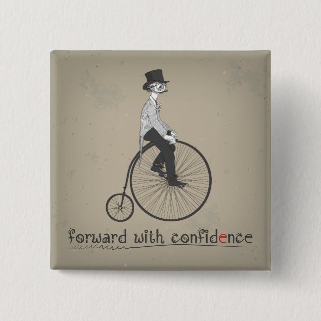 Badge Carré 5 Cm Avancer avec confiance (Devant)