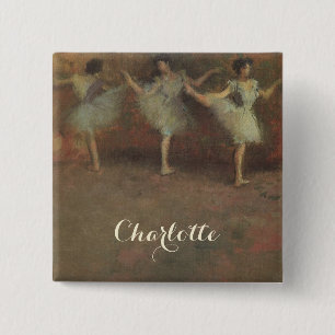 Badge Carré 5 Cm Avant le ballet par Edgar Degas, Beaux-arts vintag