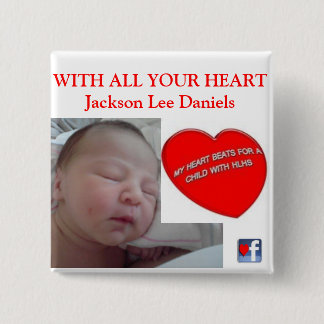 Badge Carré 5 Cm AVEC TOUT VOTRE COEUR Jackson Lee Daniels