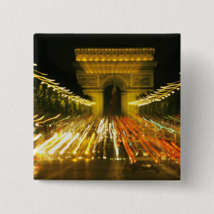 Badge Carré 5 Cm Avenue des Champs-Elysées, Arc de Triomphe,