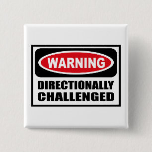 Badge Carré 5 Cm Avertissement du bouton DIRECTIONNELLEMENT
