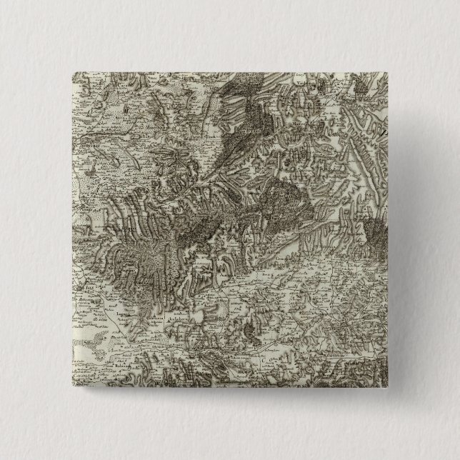 Badge Carré 5 Cm Avignon, Orange (Devant)