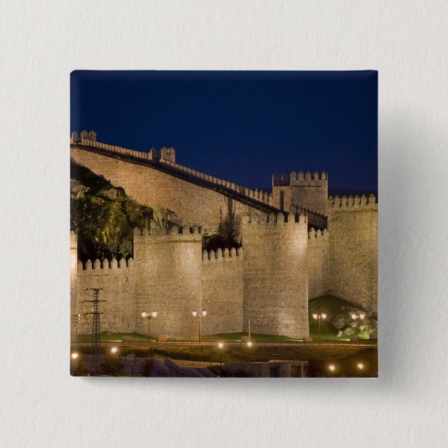 Badge Carré 5 Cm Avila, Castille-et-León, Espagne (Devant)