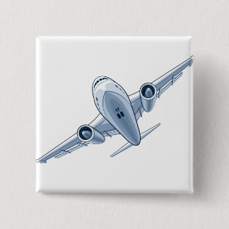 Badge Carré 5 Cm Avion