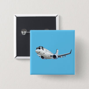 Badge Carré 5 Cm Avion de dessin