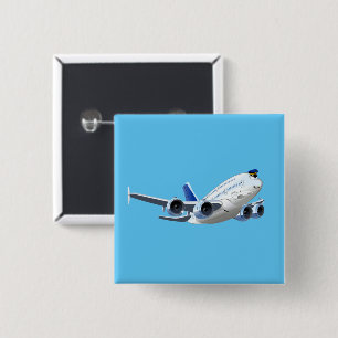 Badge Carré 5 Cm Avion de dessin