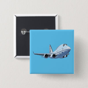 Badge Carré 5 Cm Avion de dessin