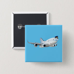 Badge Carré 5 Cm Avion de dessin