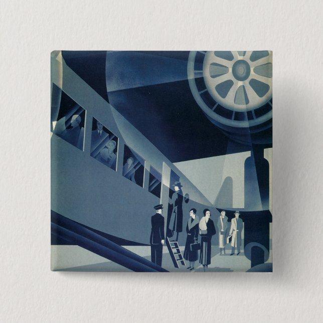 Badge Carré 5 Cm Avion Med A-B Aérotransport (Devant)