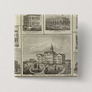 Badge Carré 5 Cm Avoca Penn College, immeubles d'Oskaloosa à Dexte