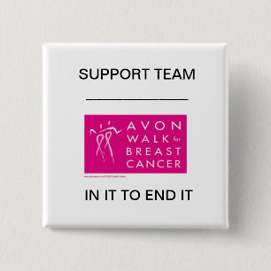 Badge Carré 5 Cm Avon-promenade-contre-sein-cancer