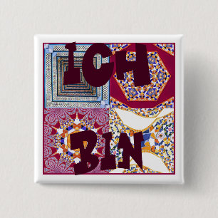 Badge Carré 5 Cm Azulejos Carreaux géométriques avec torsion CG