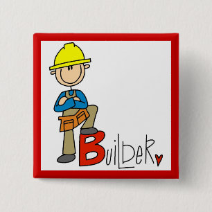 Badge Carré 5 Cm B est pour Builder