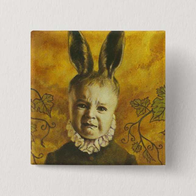 Badge Carré 5 Cm Baby Bunny Mutant Design (Devant)