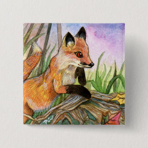Badge Carré 5 Cm Baby Fox