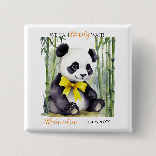 Badge Carré 5 Cm Baby shower Baby Panda