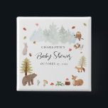 Badge Carré 5 Cm Baby shower d'automne des animaux des bois<br><div class="desc">Créez simplement un baby shower Bouton d'animaux de bois mignon avec ce modèle avec un hibou, renard, ours, écureuil, cerf, champignons et plus pour votre cottage douche à thème pour la future maman. CONSEIL : Consultez les autres articles de cette collection avec le même design pour une expérience d'achat complète...</div>