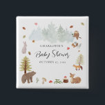 Badge Carré 5 Cm Baby shower d'automne des animaux des bois<br><div class="desc">Créez simplement un baby shower Bouton d'animaux de bois mignon avec ce modèle avec un hibou, renard, ours, écureuil, cerf, champignons et plus pour votre cottage douche à thème pour la future maman. CONSEIL : Consultez les autres articles de cette collection avec le même design pour une expérience d'achat complète...</div>
