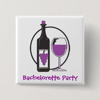 Badge Carré 5 Cm Bachelorette Parti vin rouge