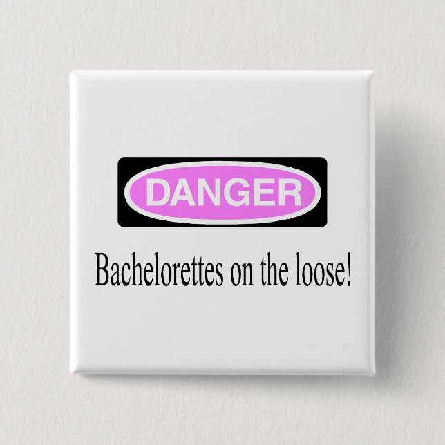 Badge Carré 5 Cm Bachelorettes sur le lâche (Devant)