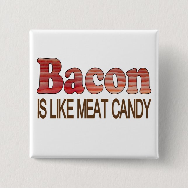 Badge Carré 5 Cm Bacon Candy (Devant)