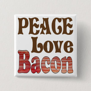 Badge Carré 5 Cm Bacon d'amour pour la paix