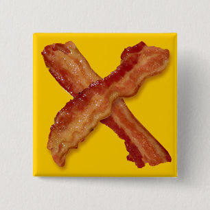 Badge Carré 5 Cm Bacon X O X LOVE