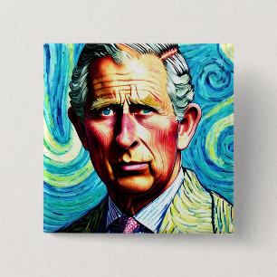 Badge Carré 5 Cm Badge Carré King Charles III 15 Cm