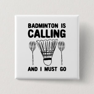 Badge Carré 5 Cm Badminton - Badminton