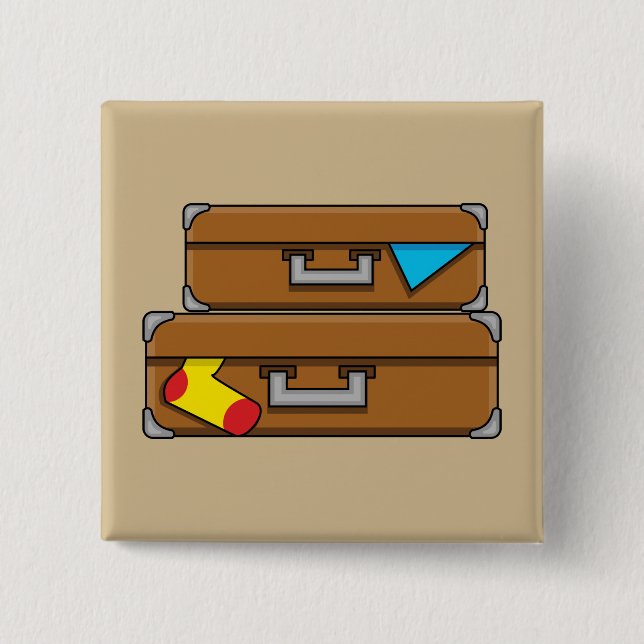 Badge Carré 5 Cm Bagages de dessin (Devant)
