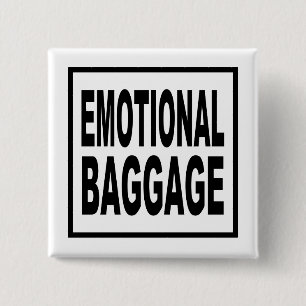 Badge Carré 5 Cm Bagages émotionnels / Devis amusant