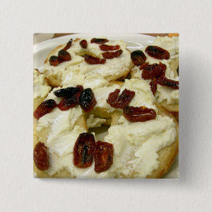 Badge Carré 5 Cm bagel grillé avec fromage de chèvre