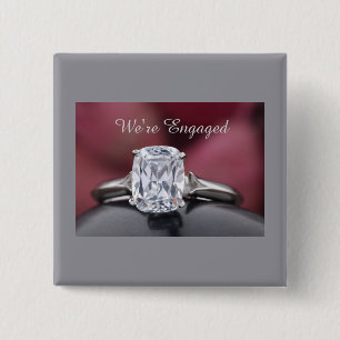 Badge Carré 5 Cm Bague de fiançailles élégante « Nous sommes fiancé