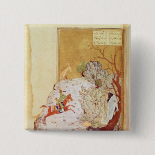 Badge Carré 5 Cm Bahrum Gur massacrant le dragon