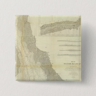 Badge Carré 5 Cm Baie Composite Delaware, rivière