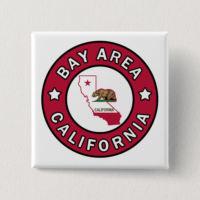 Badge Carré 5 Cm Baie en Californie (Devant)