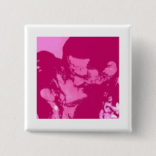 Badge Carré 5 Cm Baiser de la Saint Valentin