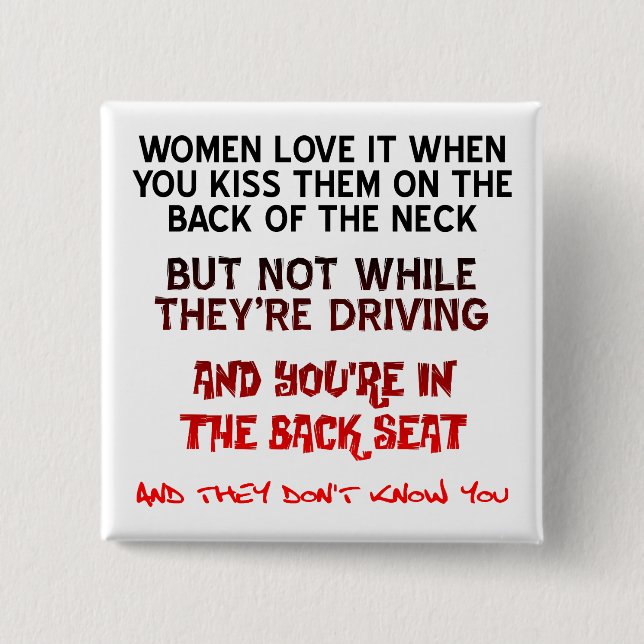 Badge Carré 5 Cm Baiser Sur Le Cou Drôle Bouton Bouton Épingle (Devant)