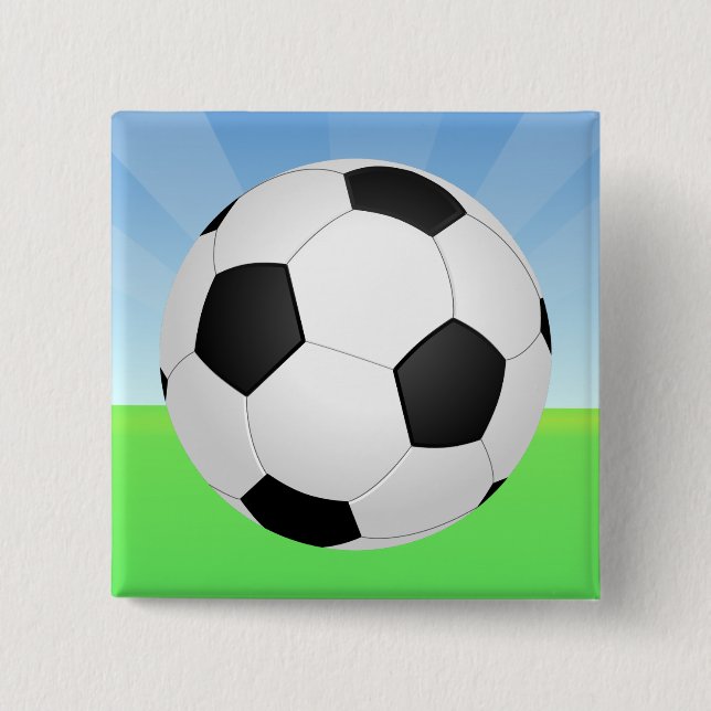 Badge Carré 5 Cm Bal de football dimanche (Devant)
