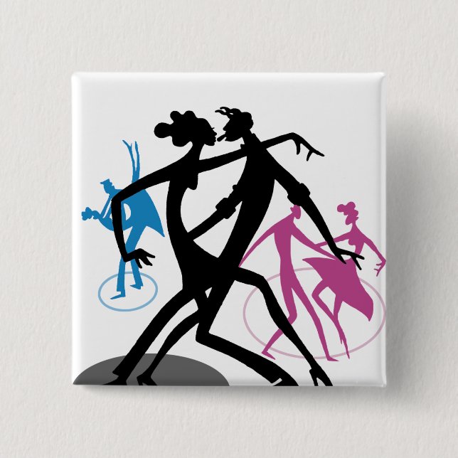 Badge Carré 5 Cm Bal et Danse (Devant)