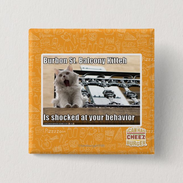 Badge Carré 5 Cm Balcon Kitteh de St de Burbon (Devant)