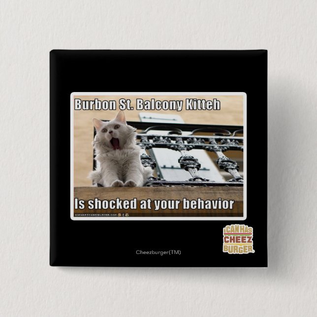 Badge Carré 5 Cm Balcon Kitteh de St de Burbon (Devant)
