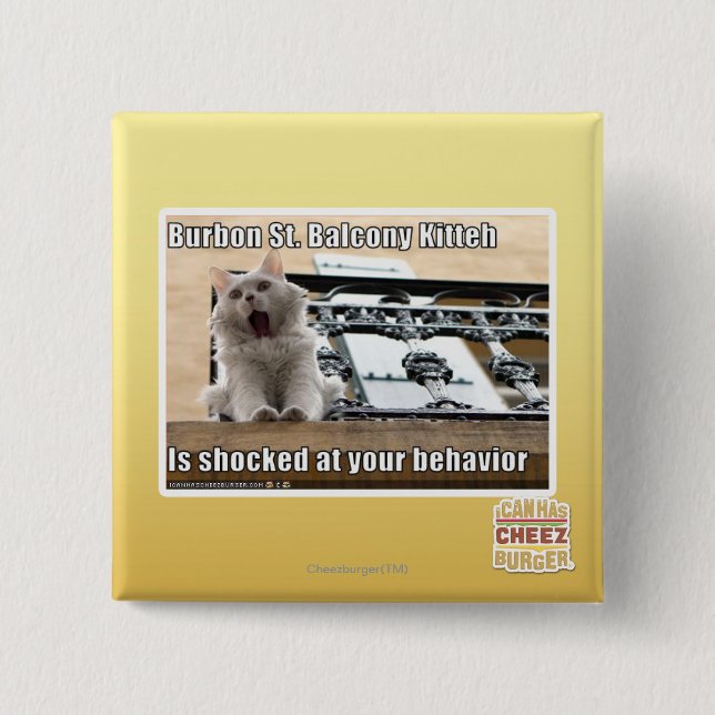 Badge Carré 5 Cm Balcon Kitteh de St de Burbon (Devant)