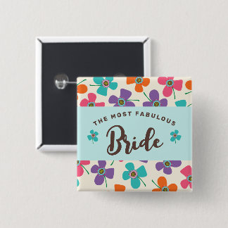 Badge Carré 5 Cm Balise de nom du Mariage Pop pour les marguerites