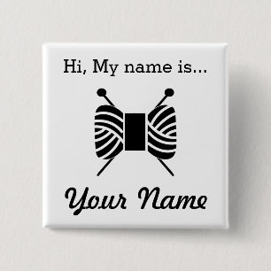 Badge Carré 5 Cm Balise Nom de la partie de l'embarcation de tricot