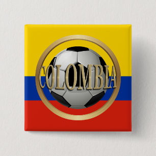 Badge Carré 5 Cm Balle de football en Colombie