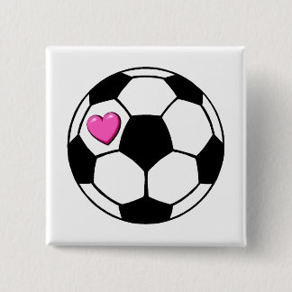 Badge Carré 5 Cm Balle De Football (Pnk Hrt)